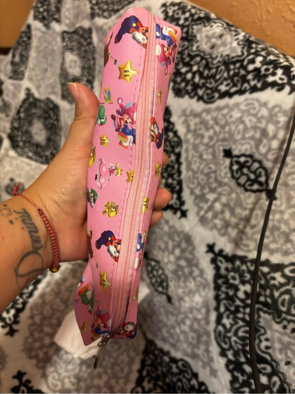 Kids Pink Character Zip Pencil Case